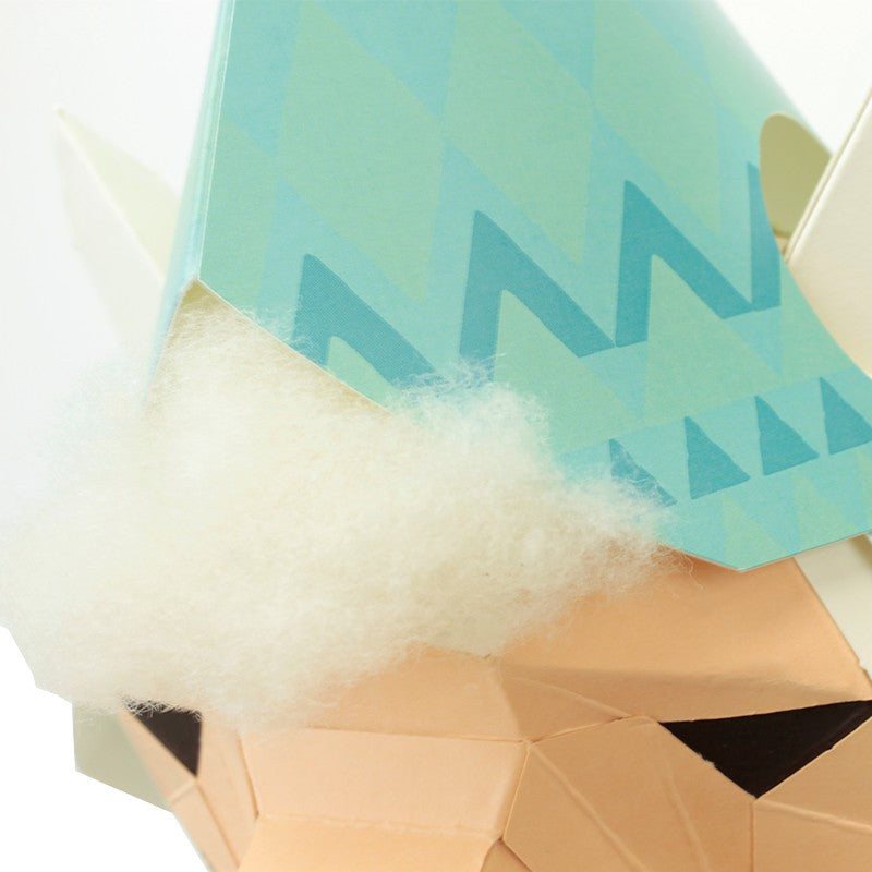 Lama met muts - Eveli Gemiddeld (papier) 3D Origami DIY Papercraft