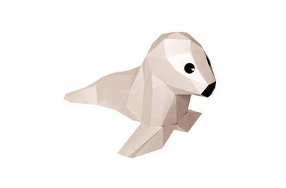 Baby zeehondje - Eveli Makkelijk (papier) 3D Origami DIY Papercraft