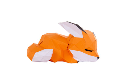 Slapend vosje - Eveli Gemiddeld (papier) 3D Origami DIY Papercraft