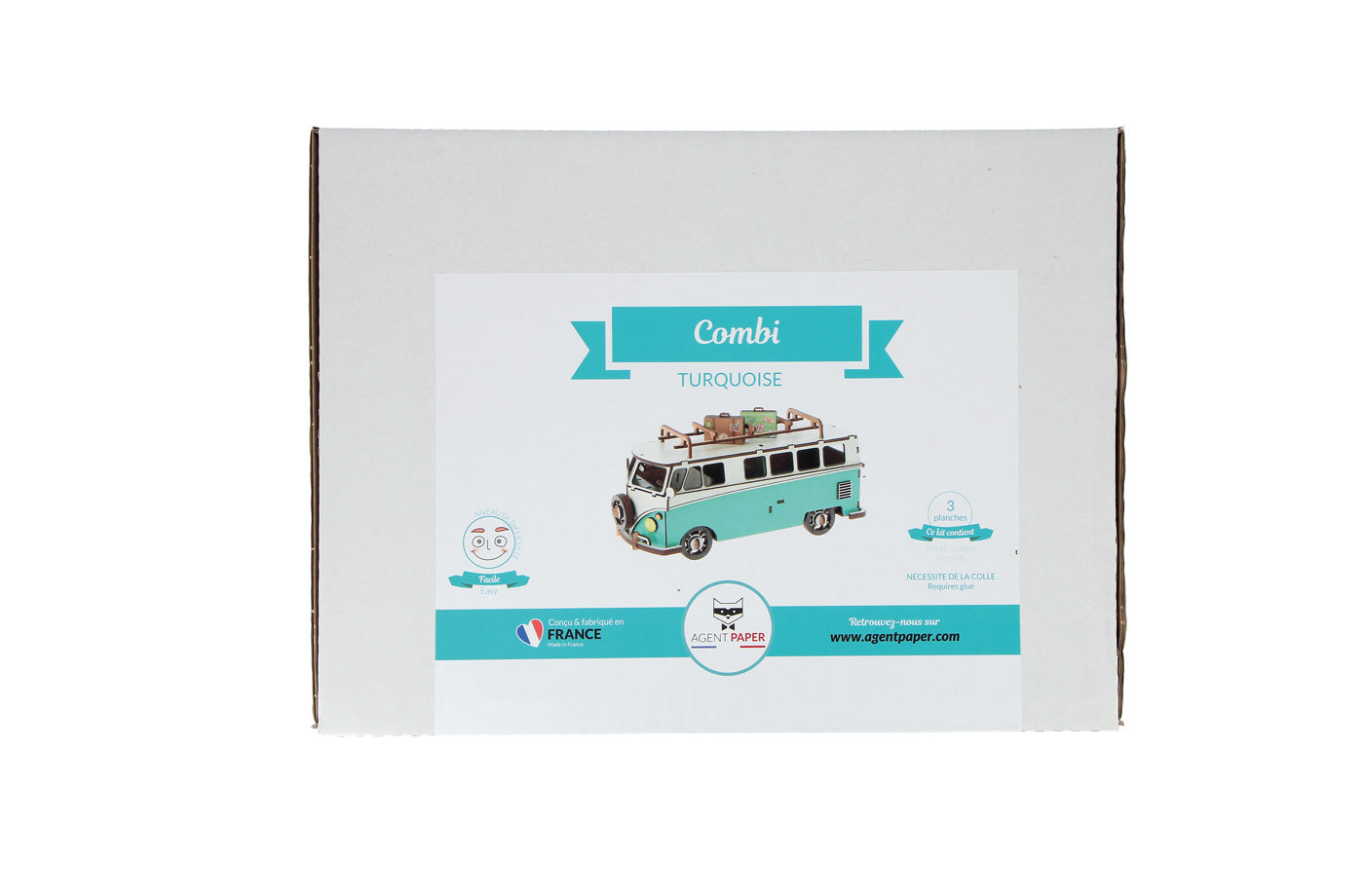 Volkswagen T1 bus rood of turquoise - Eveli 3D Origami DIY Papercraft