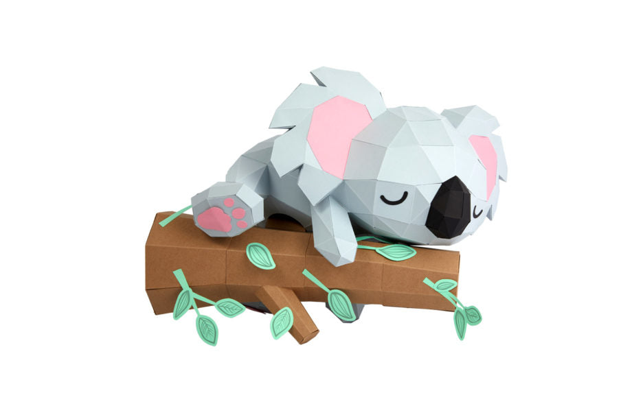 Koala op tak - Eveli Gemiddeld (papier) 3D Origami DIY Papercraft