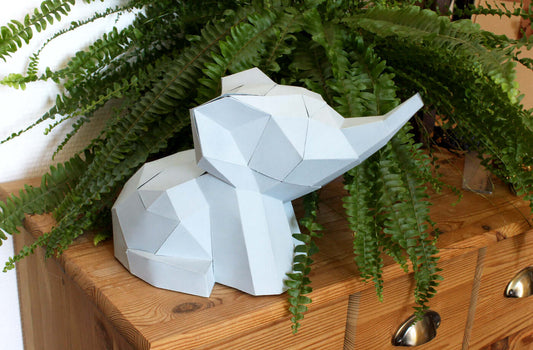 Baby olifant - Eveli Makkelijk (papier) 3D Origami DIY Papercraft