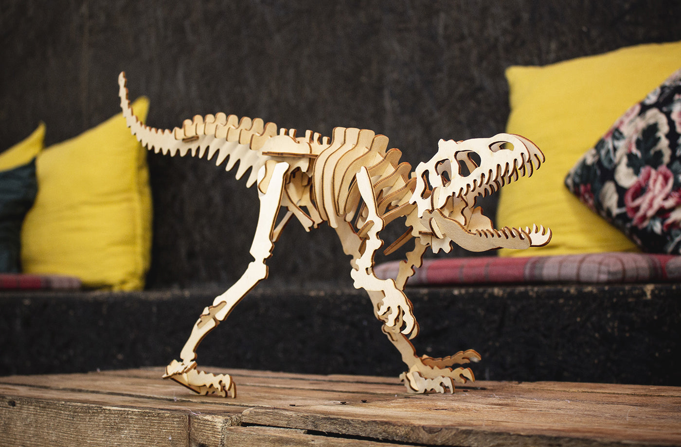 Grote houten T-Rex - Eveli 3D Origami DIY Papercraft