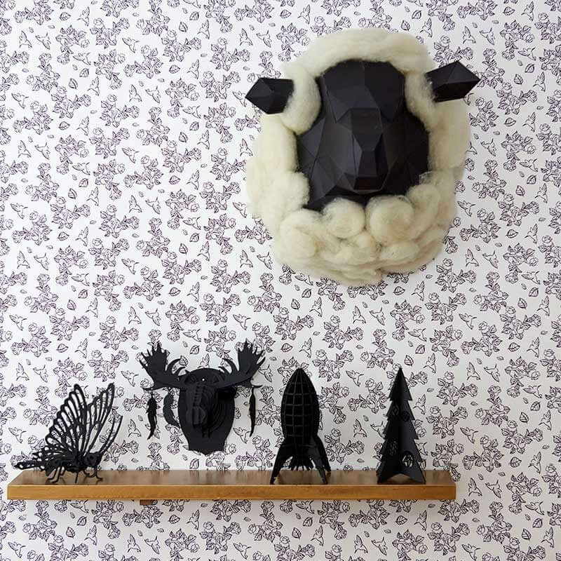 3D Schaap met wol - Eveli Gemiddeld (papier) 3D Origami DIY Papercraft