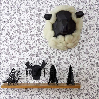 3D Schaap met wol - Eveli Gemiddeld (papier) 3D Origami DIY Papercraft