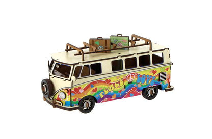 Volkswagen T1 bus rood/turquoise/hippie