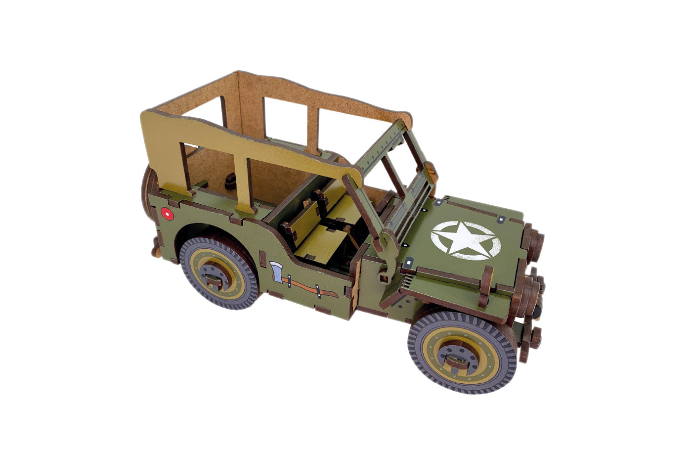 Houten militaire jeep