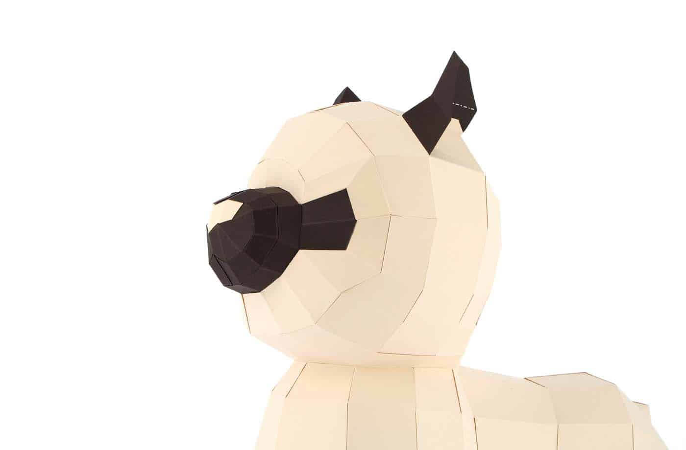 Baby Lama - Eveli Gemiddeld (papier) 3D Origami DIY Papercraft