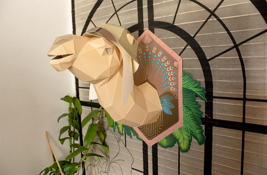 Kameel - Eveli Gemiddeld (papier) 3D Origami DIY Papercraft