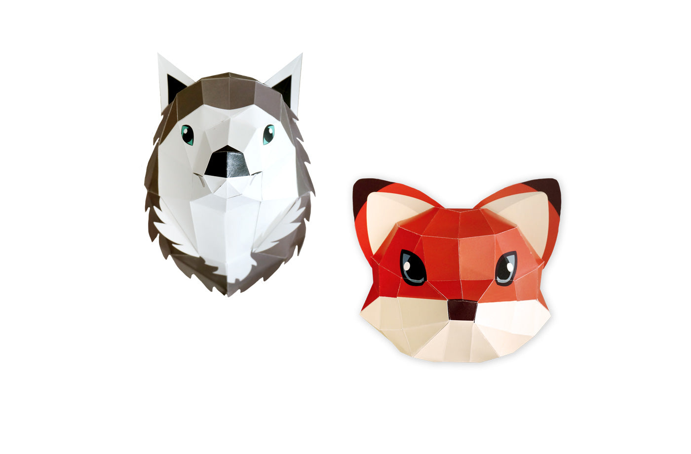 Vos & wolf - Eveli Makkelijk (papier) 3D Origami DIY Papercraft