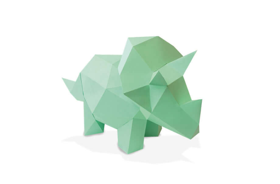 Baby triceratops - Eveli Makkelijk (papier) 3D Origami DIY Papercraft