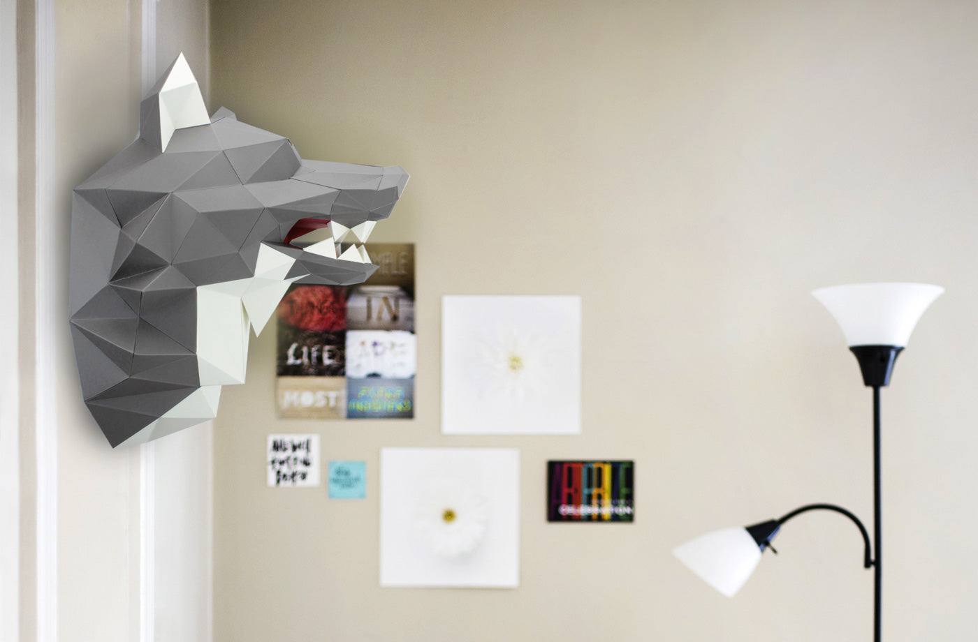 Wolf - Eveli Gemiddeld (papier) 3D Origami DIY Papercraft